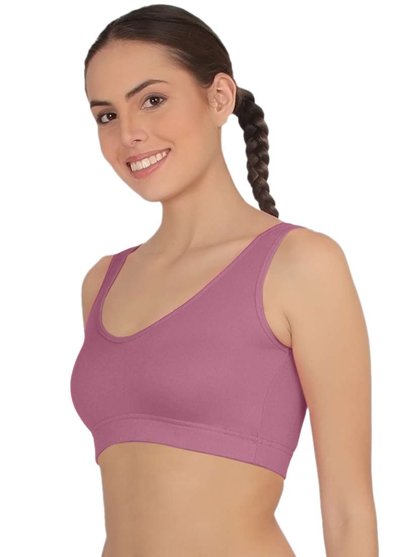 women solid full coverage sports bra - 21502828 -  Standard Image - 1