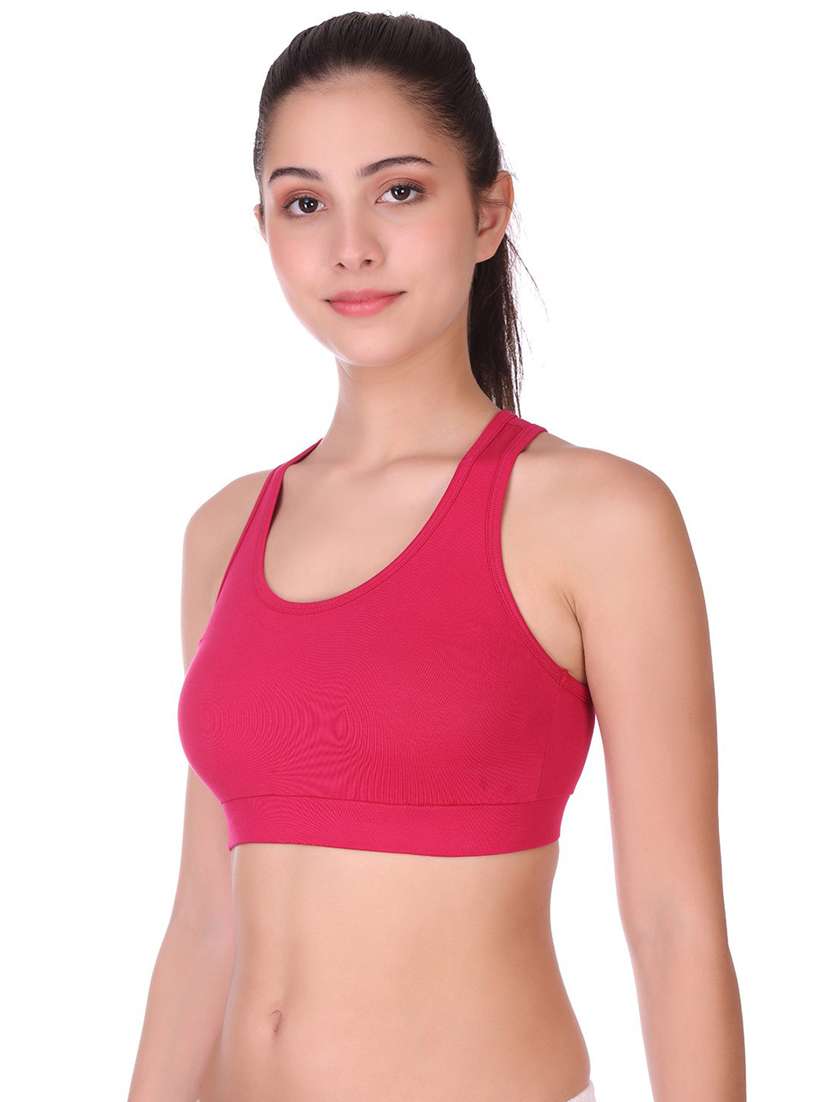 women solid full coverage sports bra - 21502850 -  Standard Image - 1