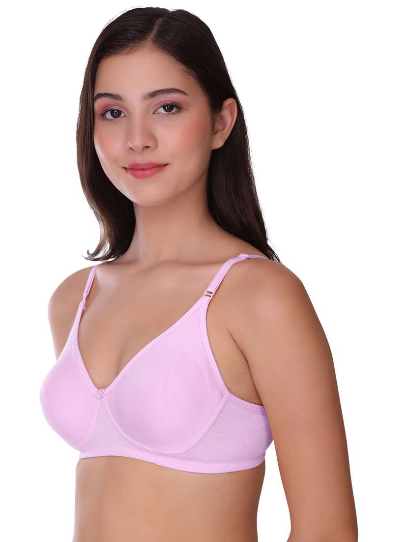 women solid cotton regular bra - 21502902 -  Standard Image - 1
