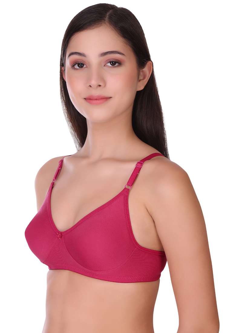 women solid full coverage cotton t-shirt bra - 21502921 -  Standard Image - 1