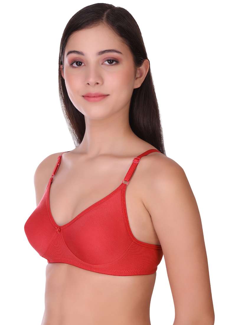women solid full coverage cotton t-shirt bra - 21502922 -  Standard Image - 1