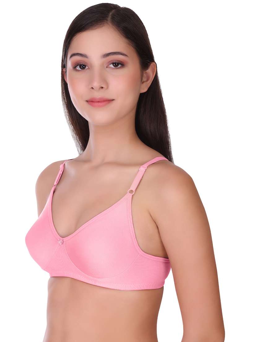 women solid full coverage cotton t-shirt bra - 21502923 -  Standard Image - 1