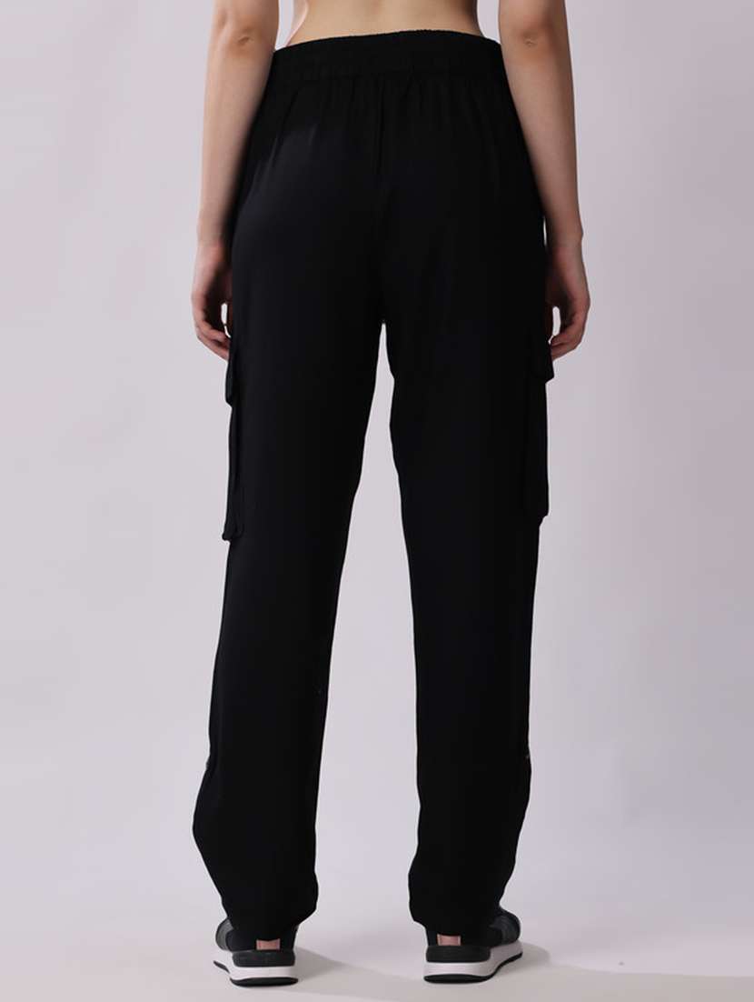 women black viscose cargos - 21502995 -  Standard Image - 1