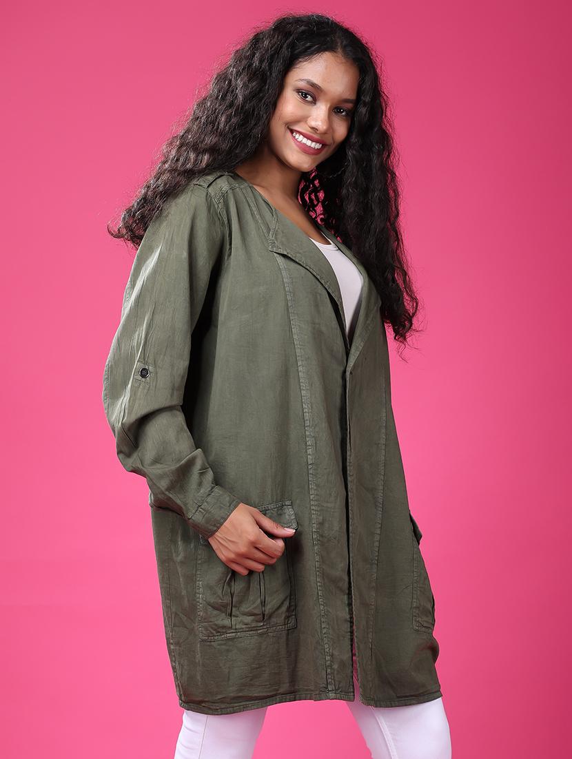 women solid long sleeves oversized casual jacket - 21503004 - Standard Image - 1