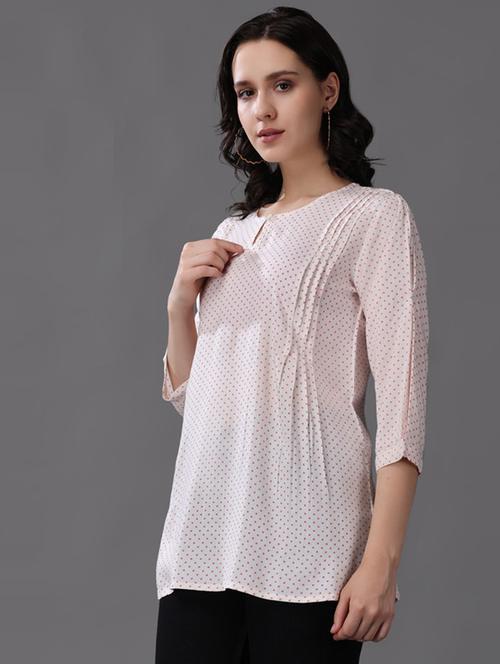 women white cotton blend regular top - 21503087 - Standard Image - 0