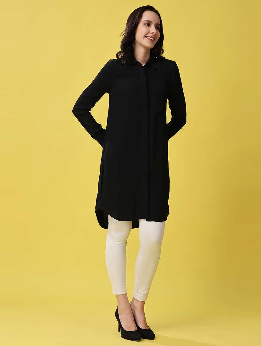 black polyester regular top - 21503116 - Standard Image - 1