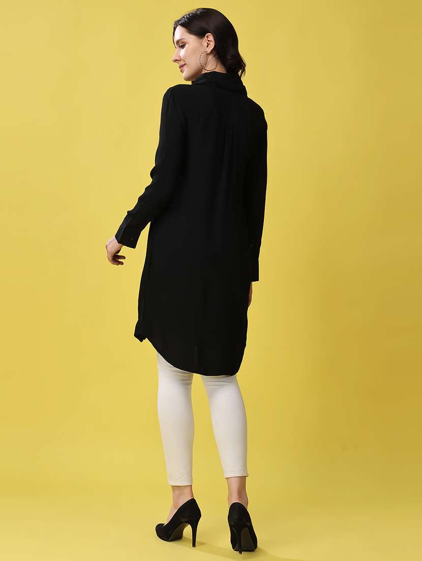 black polyester regular top - 21503116 - Standard Image - 4