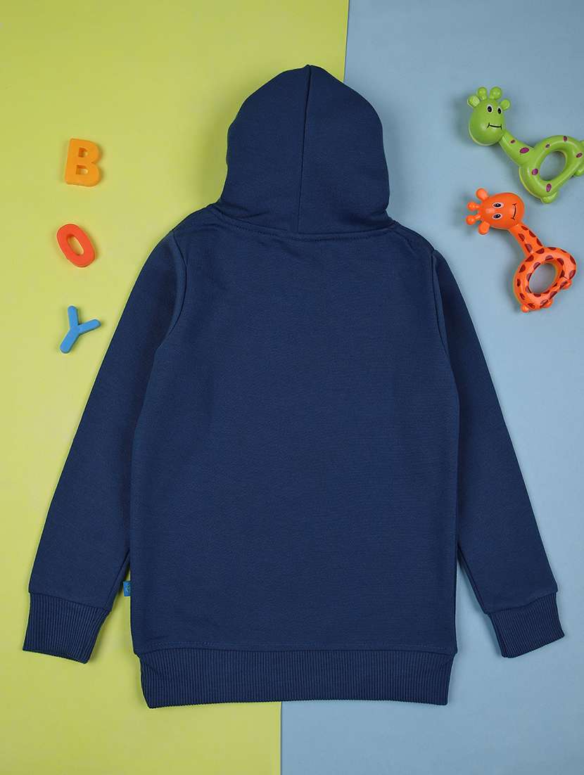 boys navy blue cotton front print sweatshirt - 21503393 -  Standard Image - 1