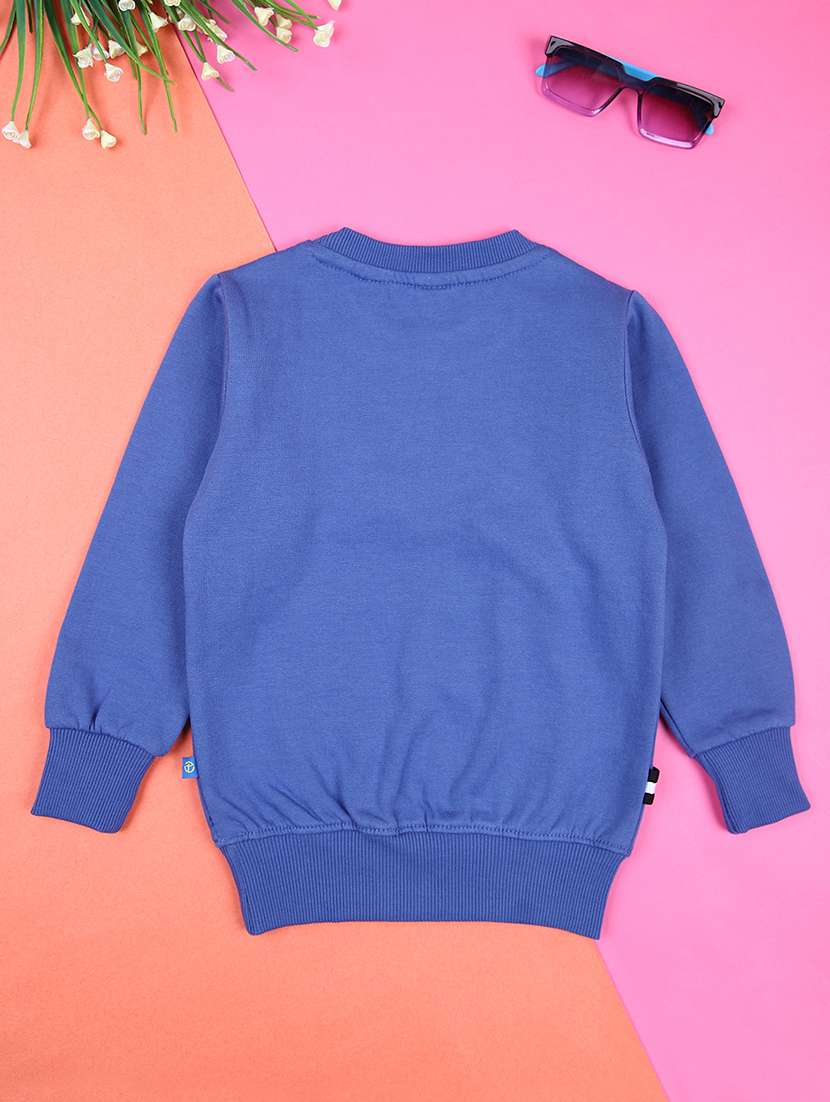 boys blue cotton front print sweatshirt - 21503394 -  Standard Image - 1