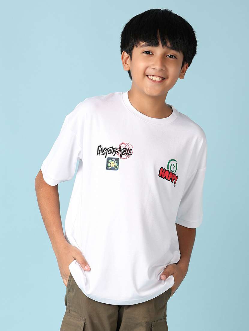boys round neck graphic t-shirt
