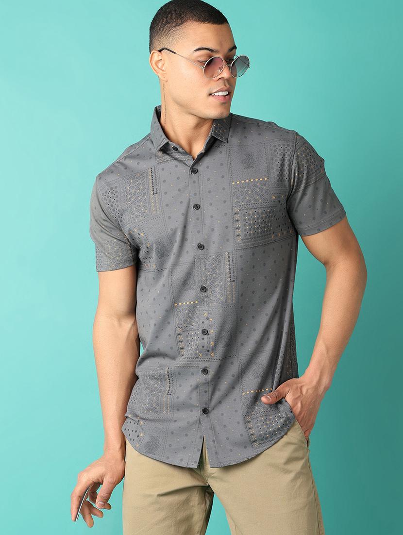 men short sleeves printed casual shirt - 21503478 -  Standard Image - 1