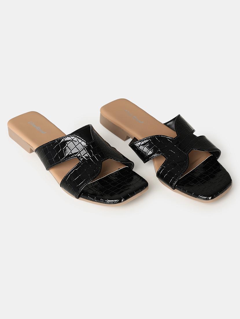 women black slip on sandal - 21503495 -  Standard Image - 1