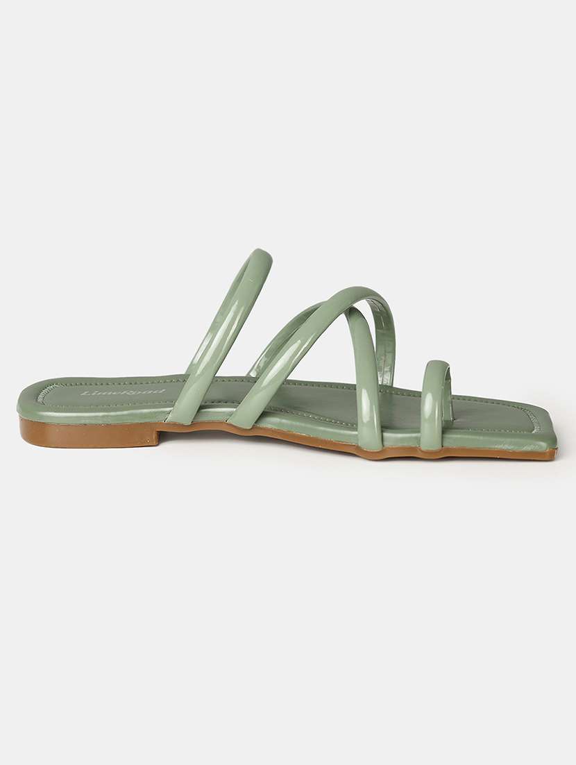 women green slip on sandal - 21503496 -  Standard Image - 1