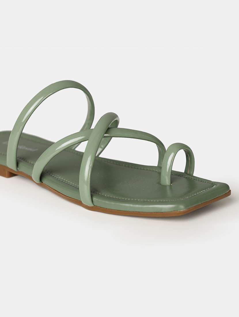 women green slip on sandal - 21503496 -  Standard Image - 4