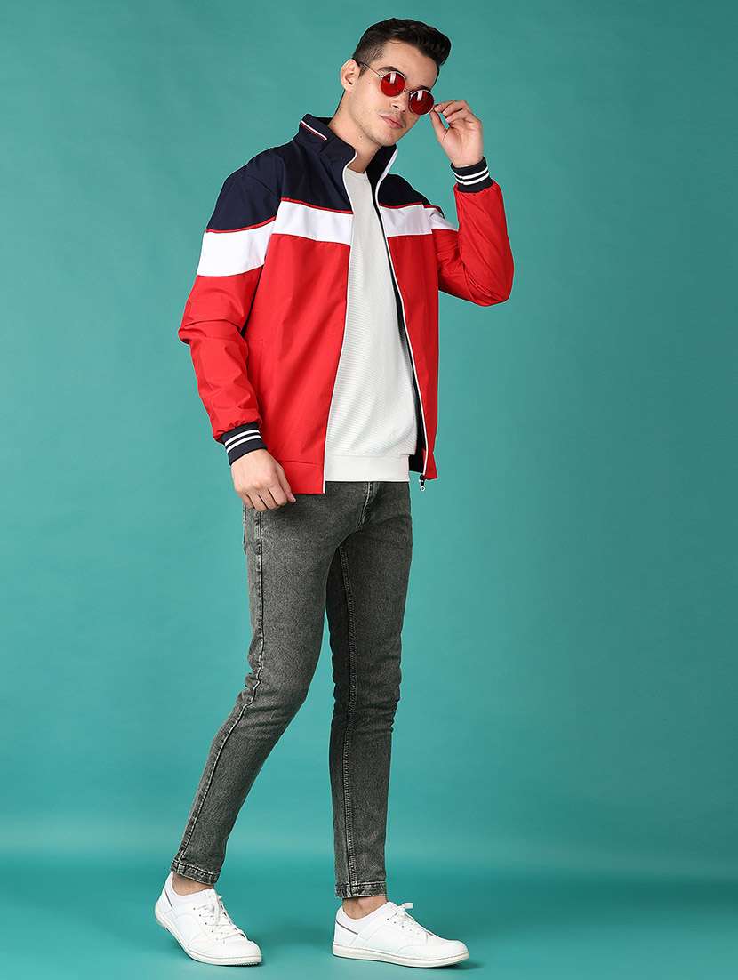 men color block long sleeve regular jacket - 21503502 -  Standard Image - 4