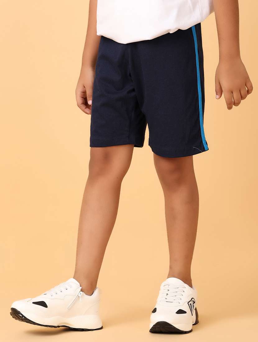 boys navy blue solid shorts - 21503508 -  Standard Image - 1