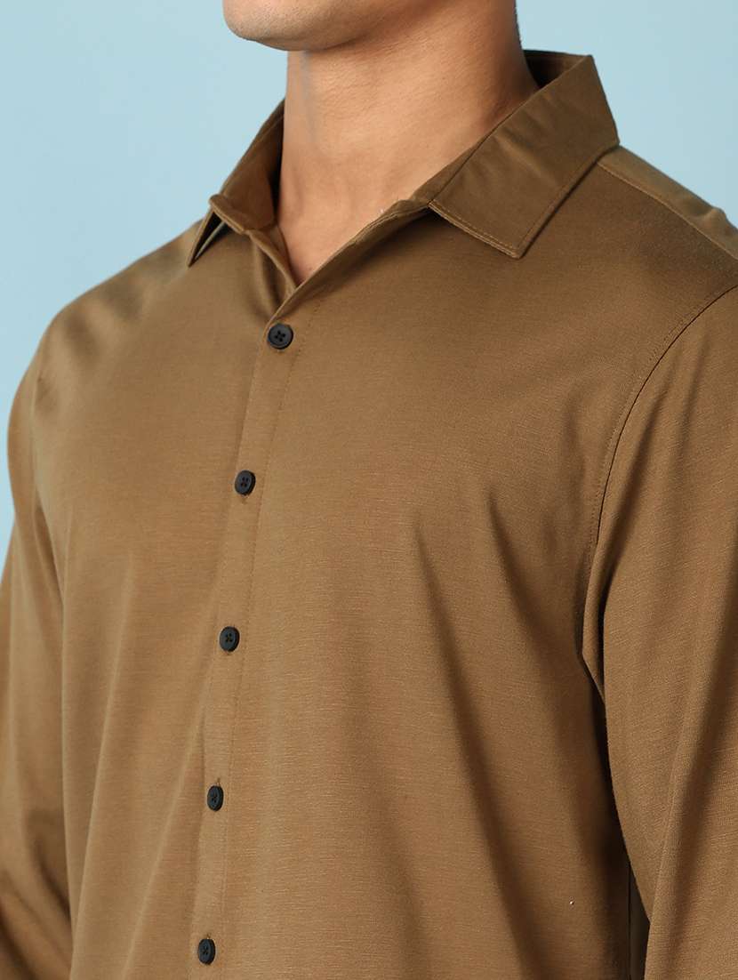 men long sleeves solid casual shirt - 21503563 -  Standard Image - 4