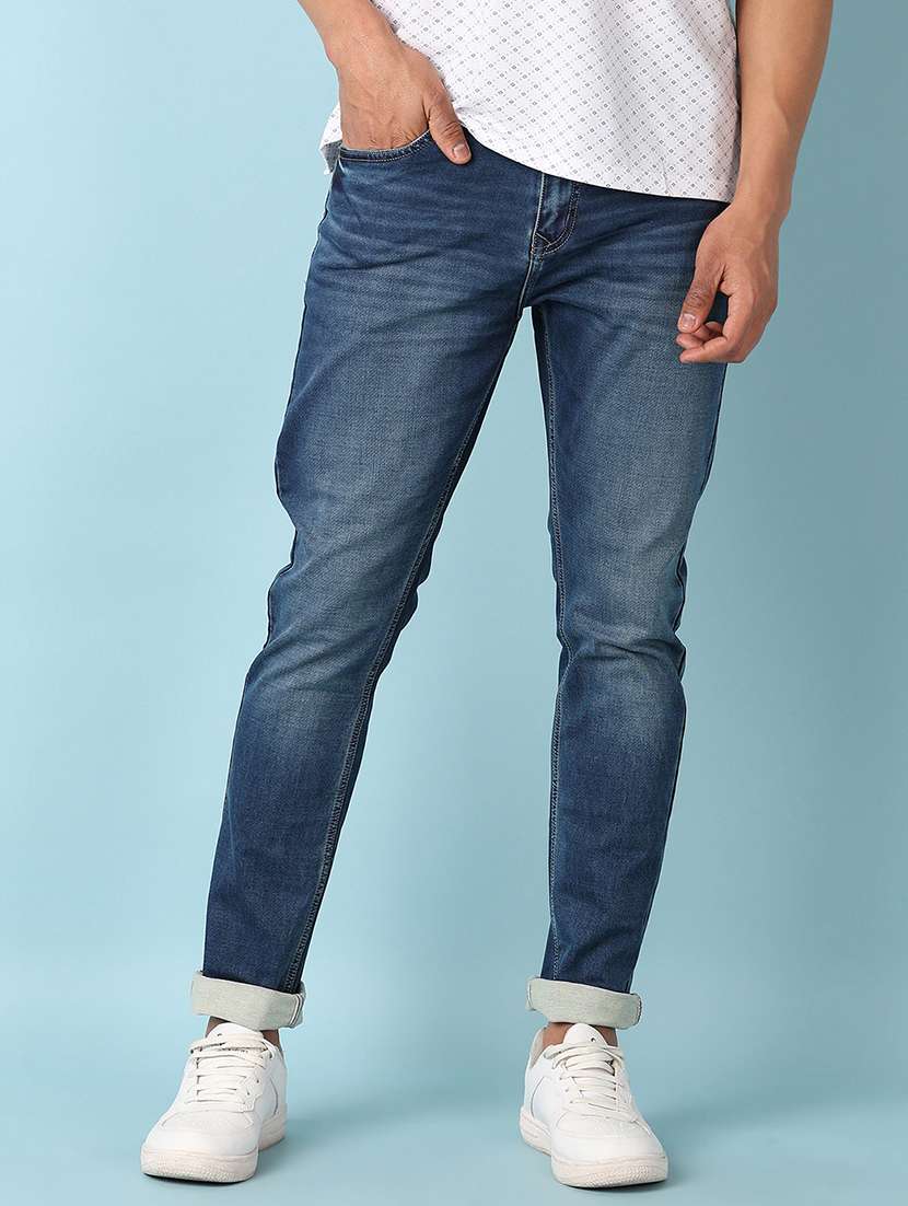 men solid mid rise slim fit jean - 21503578 - Standard Image - 1