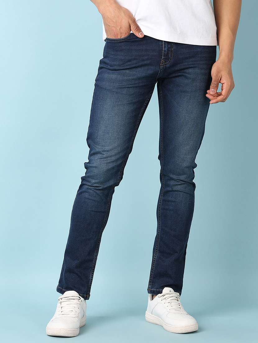 men solid mid rise slim fit jean - 21503581 - Standard Image - 1