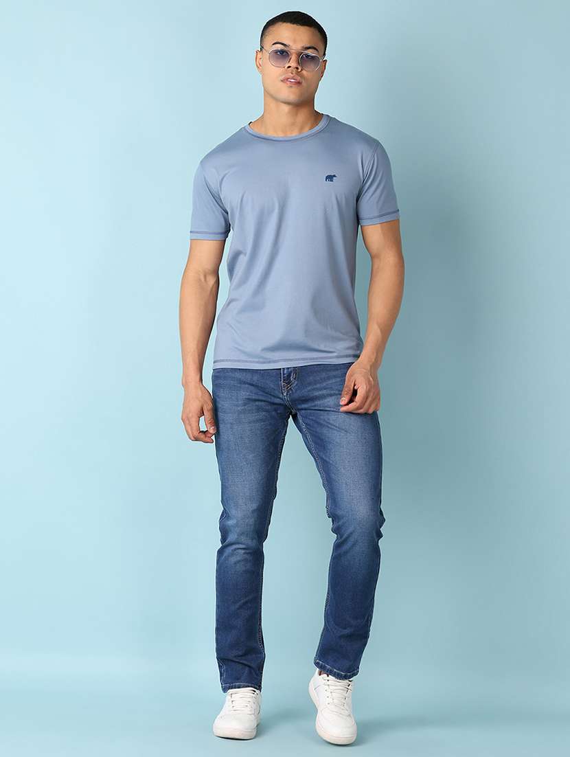 men solid mid rise slim fit jean - 21503583 -  Standard Image - 4