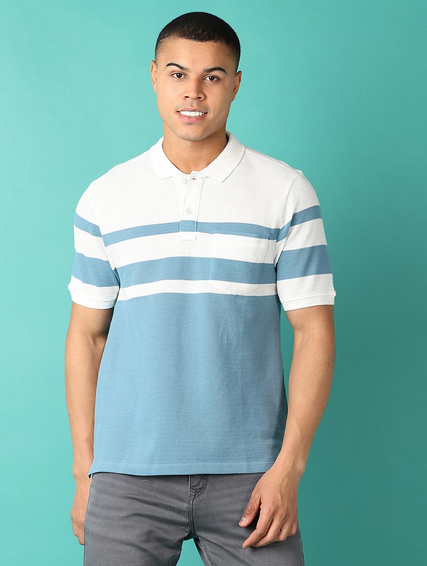 men short sleeve stripes polo t-shirt