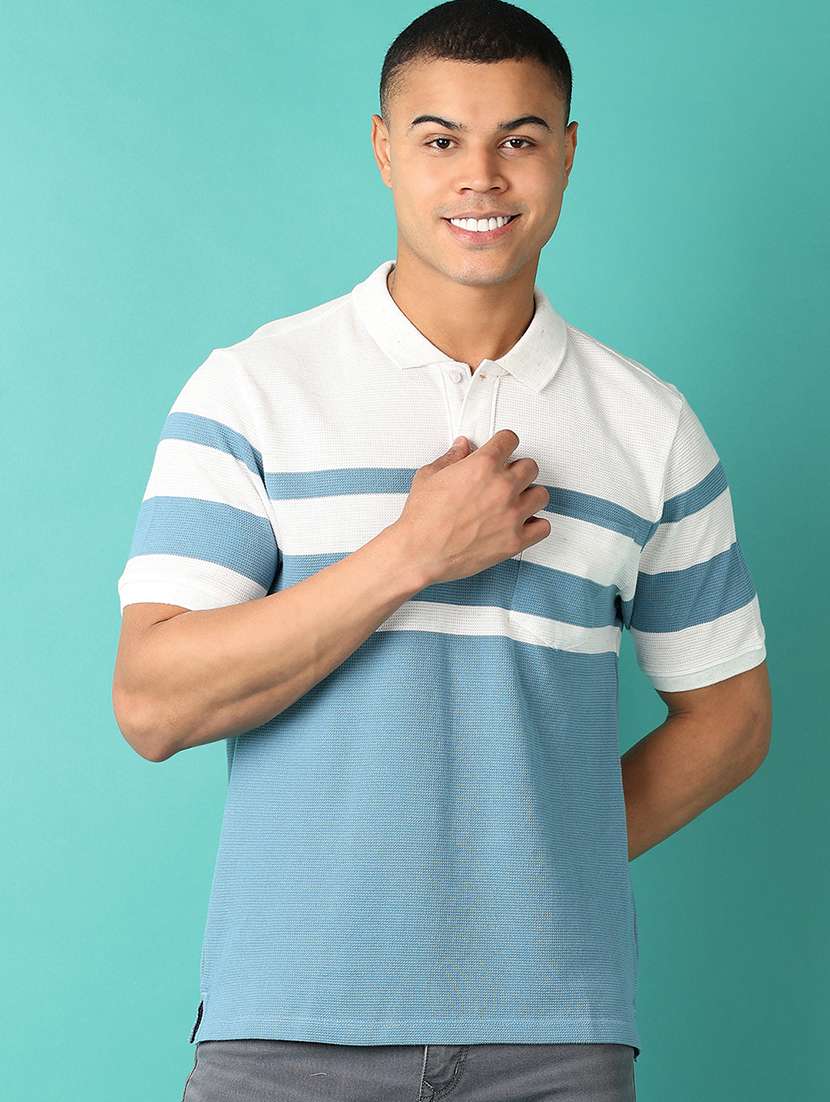 men short sleeve stripes polo t-shirt - 21503651 -  Standard Image - 1