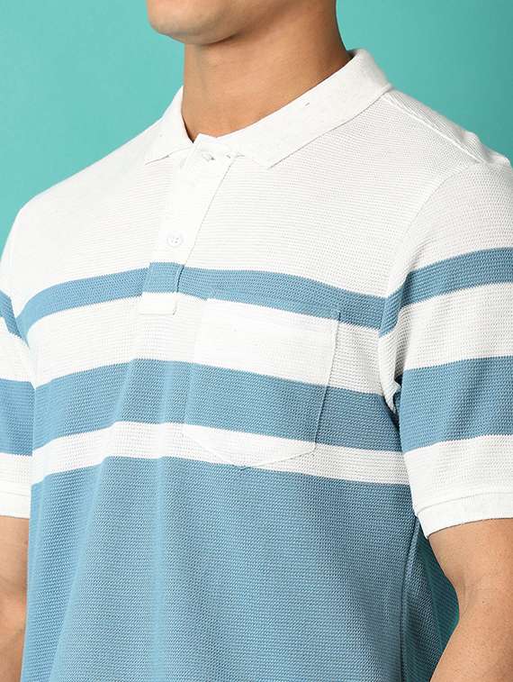men short sleeve stripes polo t-shirt - 21503651 -  Standard Image - 4