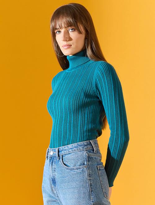 women blue cotton pullover - 21503706 - Standard Image - 0