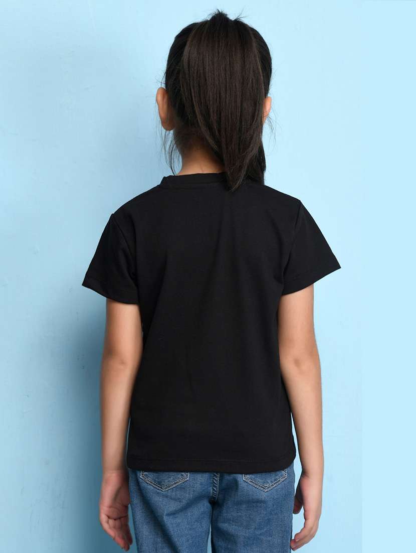 girls round neck front print t-shirt - 21503782 -  Standard Image - 1