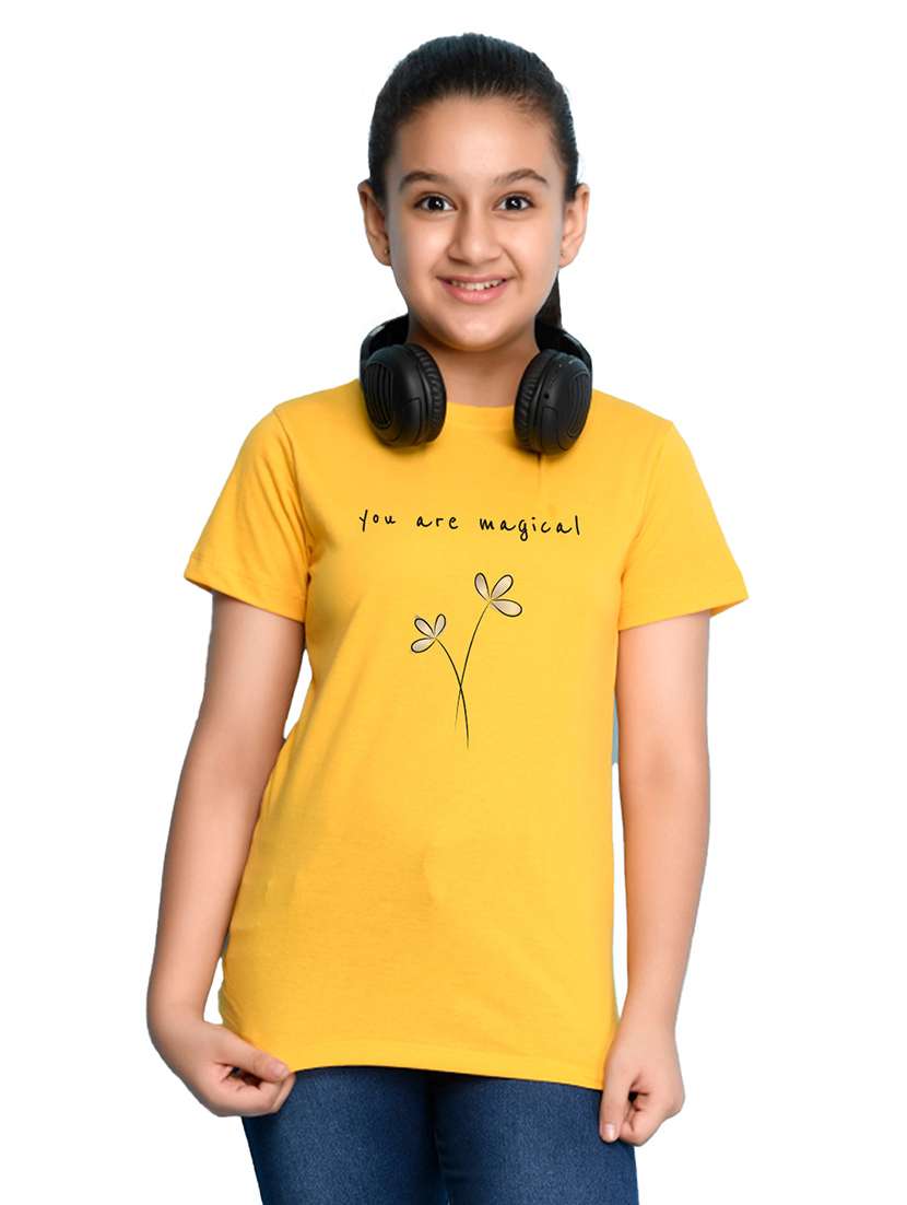 girls round neck printed t-shirt - 21503848 -  Standard Image - 1
