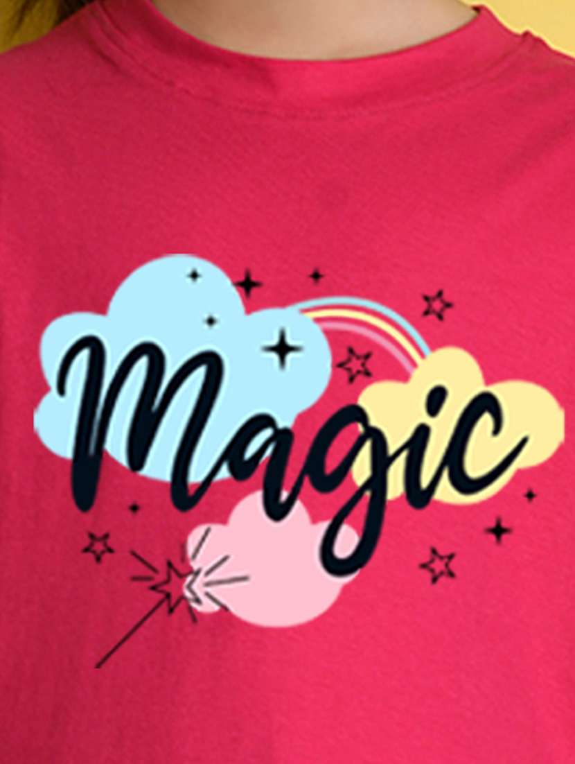 girls round neck front print t-shirt - 21503890 - Standard Image - 4