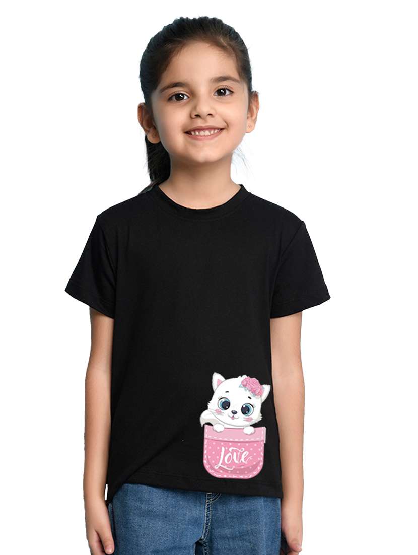 girls cute character printed round neck tee - 21503898 - Standard Image - 1