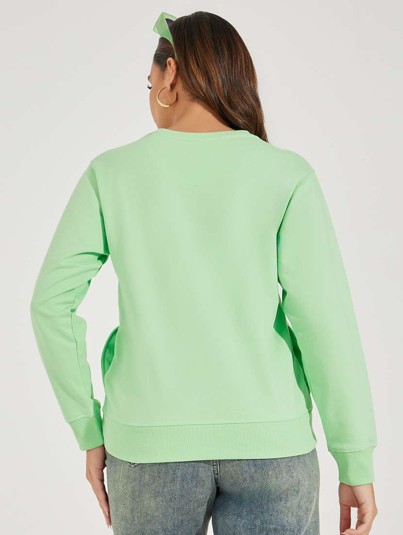 women neo mint cotton plain sweatshirt - 21503951 -  Standard Image - 1