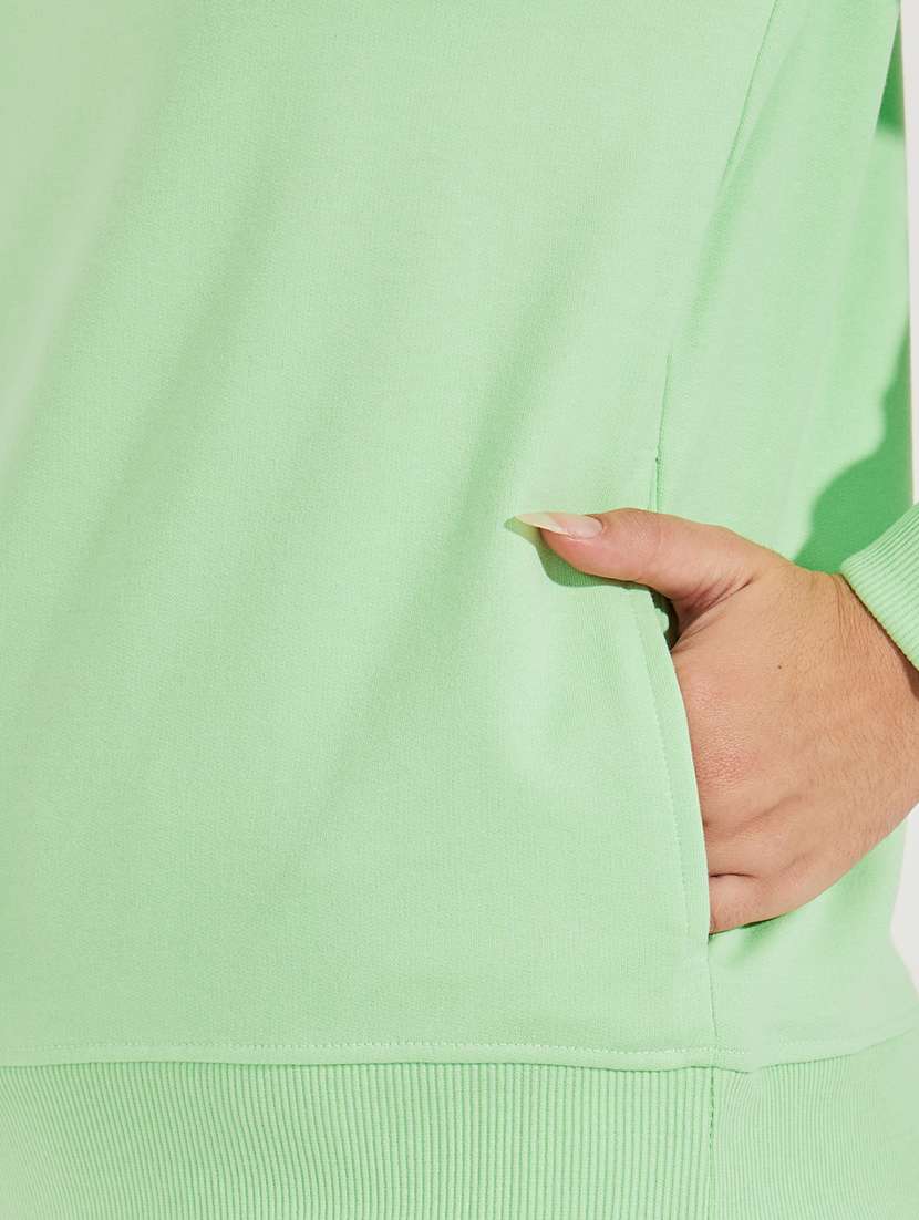 women neo mint cotton plain sweatshirt - 21503951 - Standard Image - 4