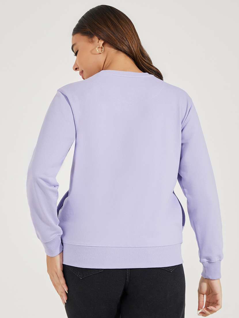 women chest print long sleeve sweatshirt - 21503952 -  Standard Image - 1