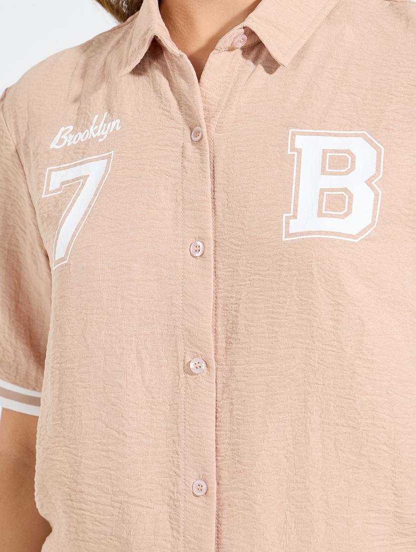 women beige polyester regular shirt - 21503967 - Standard Image - 4