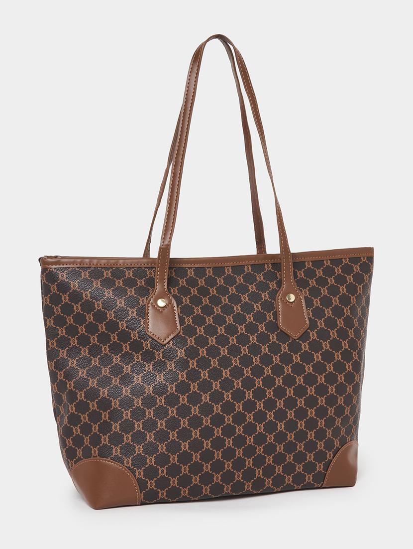 women brown pu handbag - 21503973 - Standard Image - 1