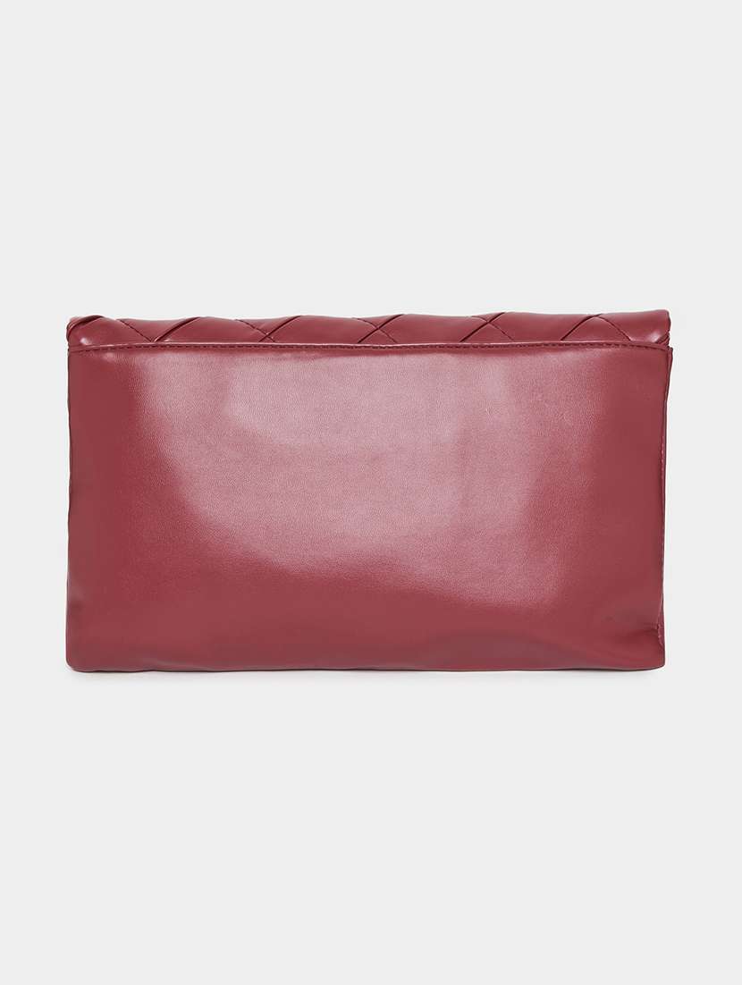 women burgundy pu handbag - 21503984 - Standard Image - 1
