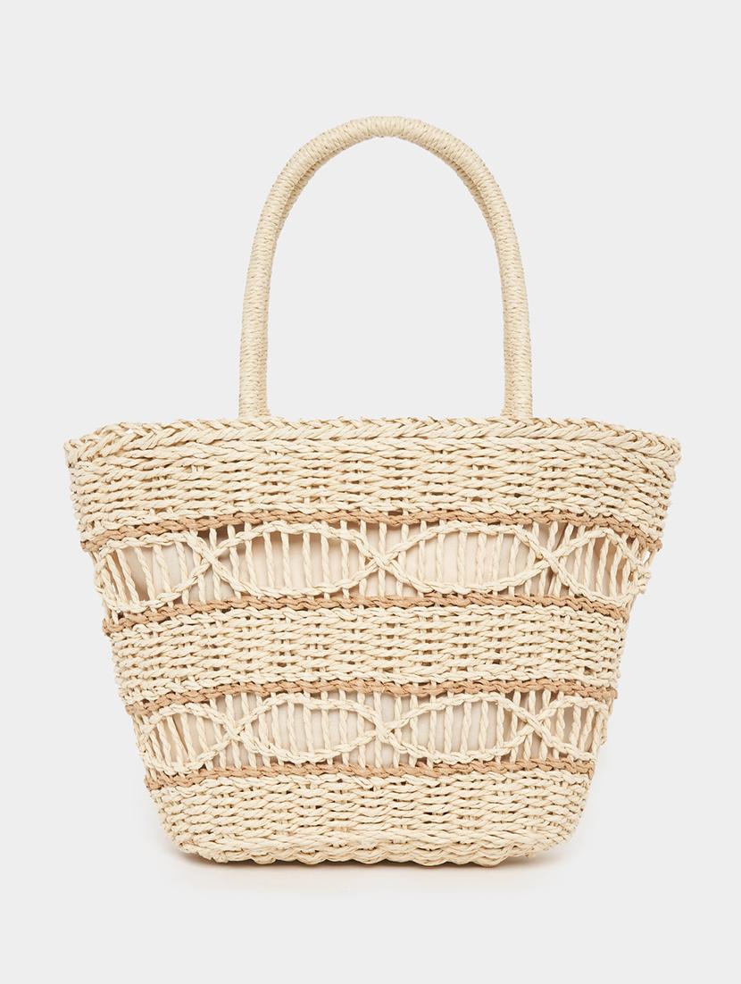 women beige cotton handbag - 21503995 - Standard Image - 1
