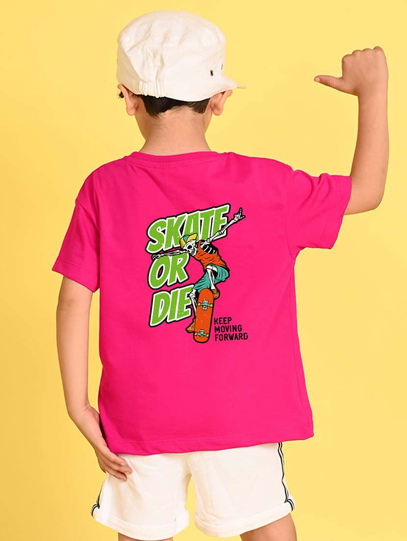 boys back print round neck t-shirt - 21504259 - Standard Image - 1