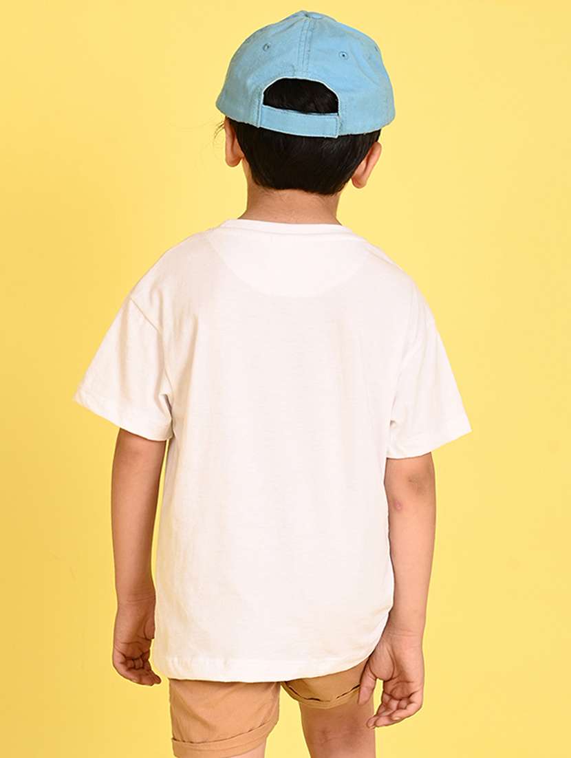 boys front print round neck t-shirt - 21504272 -  Standard Image - 1