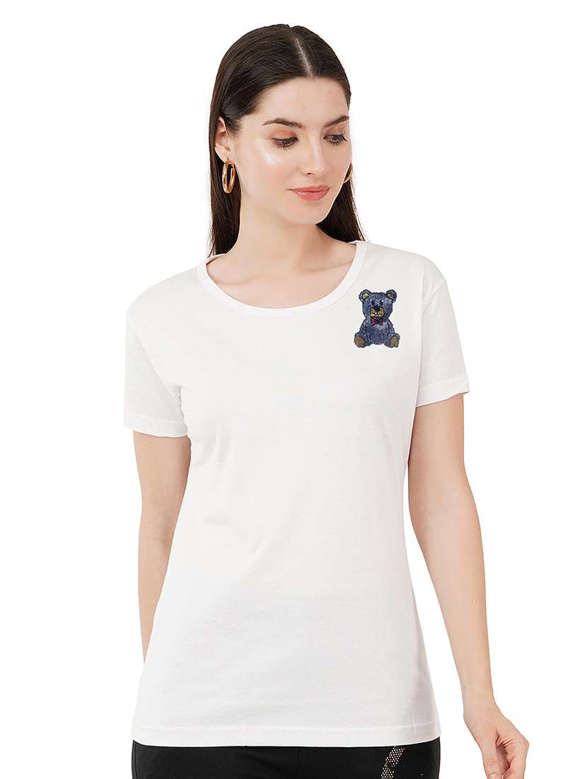 women embellished short sleeves t-shirt