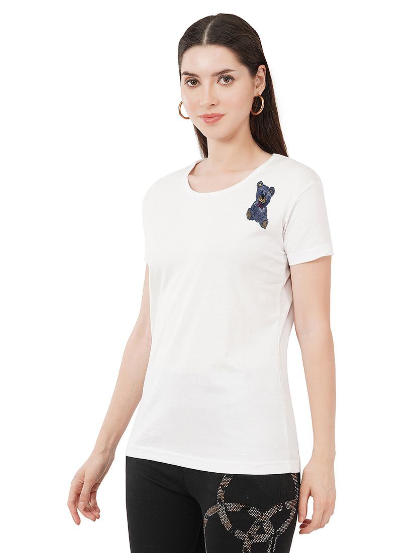 women embellished short sleeves t-shirt - 21504388 - Standard Image - 1