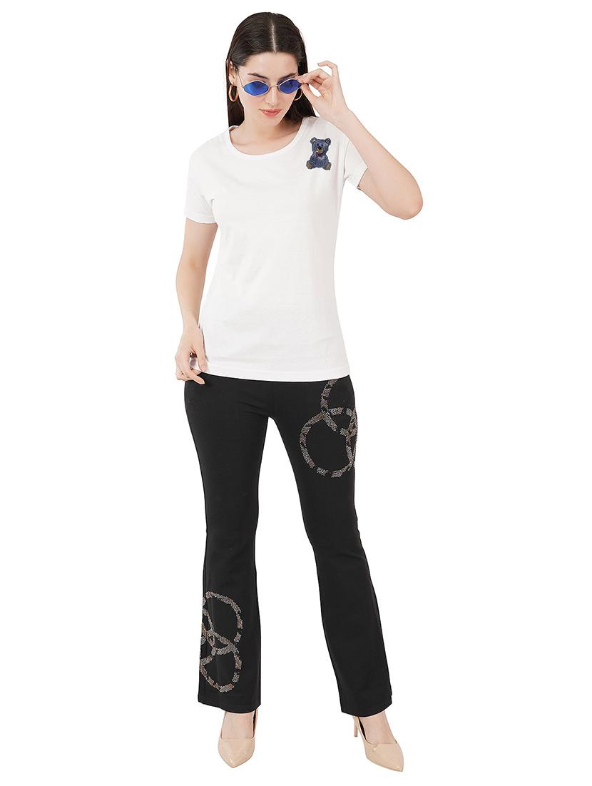 women embellished short sleeves t-shirt - 21504388 - Standard Image - 4