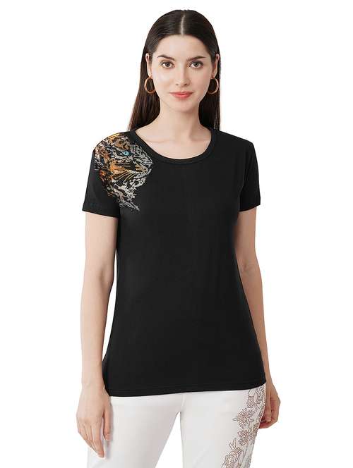 women printed detailed short sleeves t-shirt - 21504445 -  Standard Image - 0