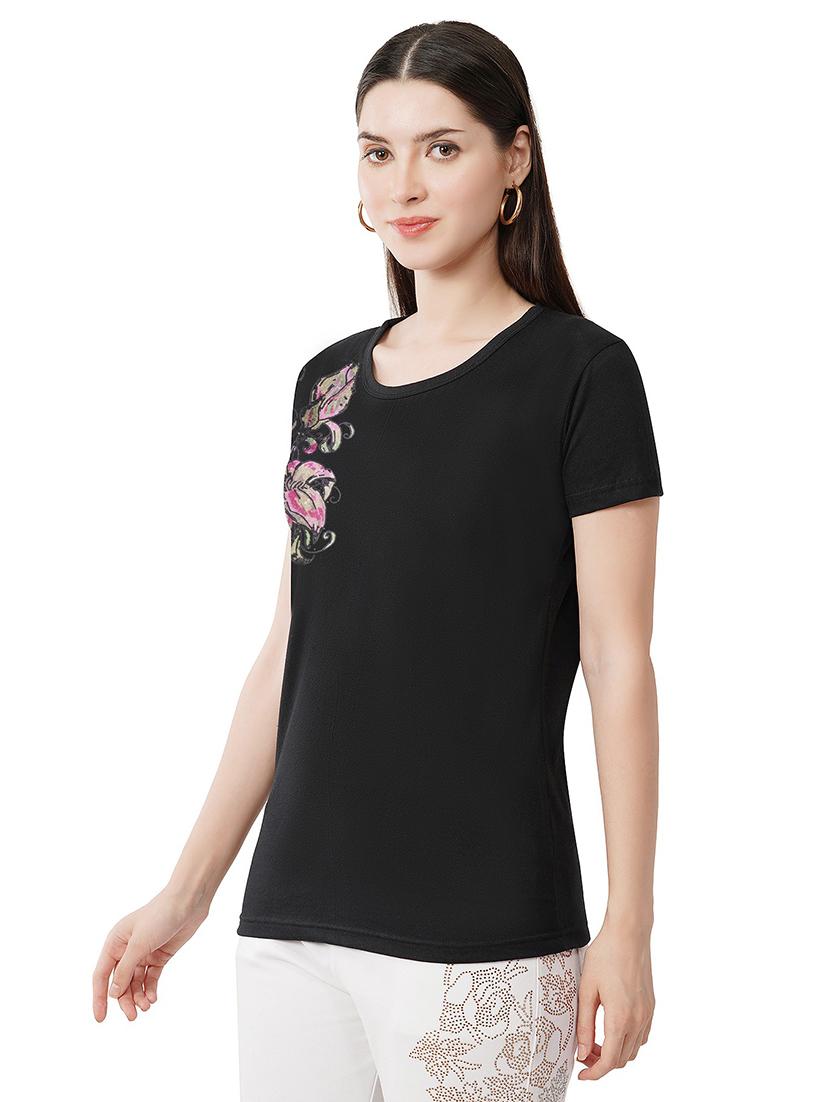 women printed short sleeves t-shirt - 21504449 - Standard Image - 1