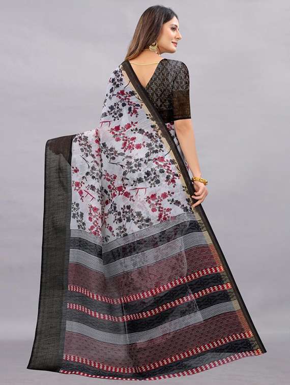 women printed bordered saree - 21504456 -  Standard Image - 1