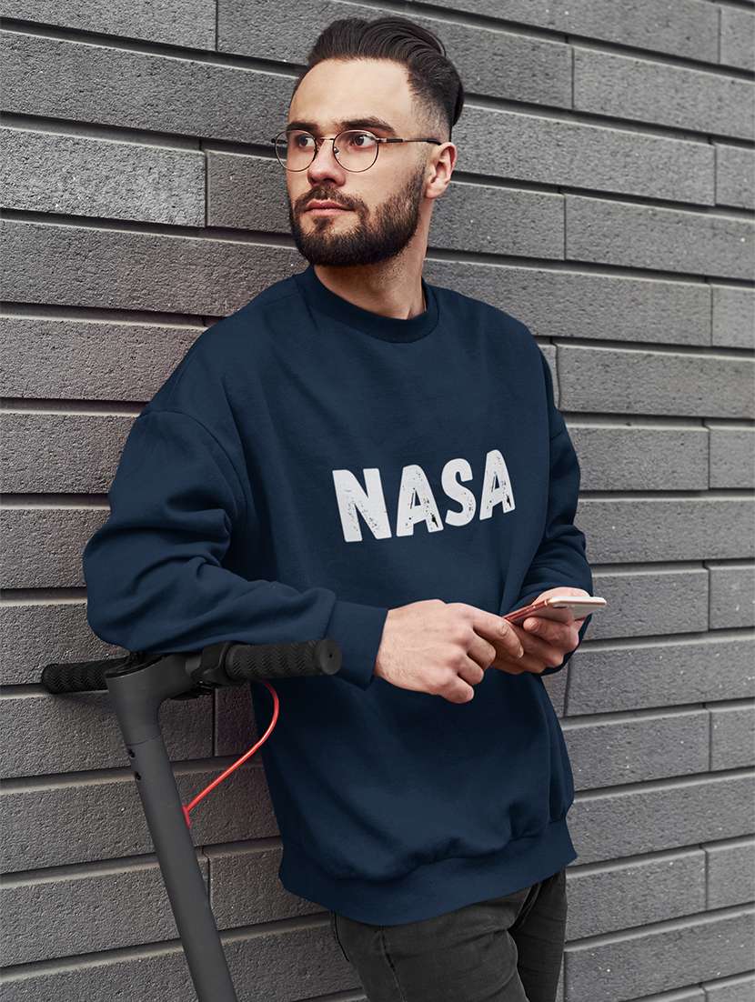 men chest print round neck sweatshirt - 21505164 - Standard Image - 1