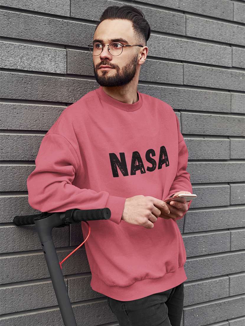 men chest print round neck sweatshirt - 21505165 -  Standard Image - 1