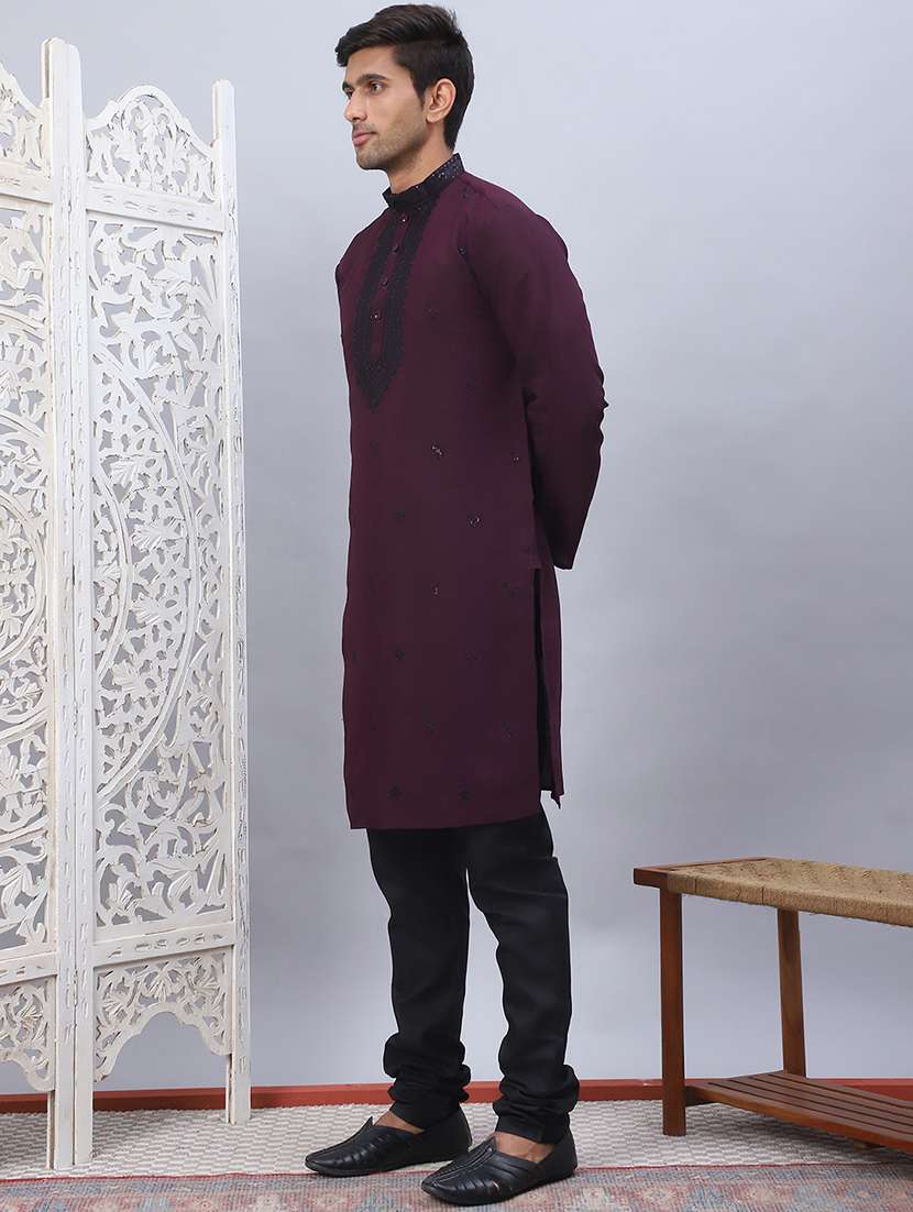 men embroidered kurta chudidar pant ethnic wear set - 21505354 -  Standard Image - 1